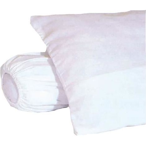 Sous-taie doreiller molleton 100% coton gratte 60x60 cm blanc (1/2)