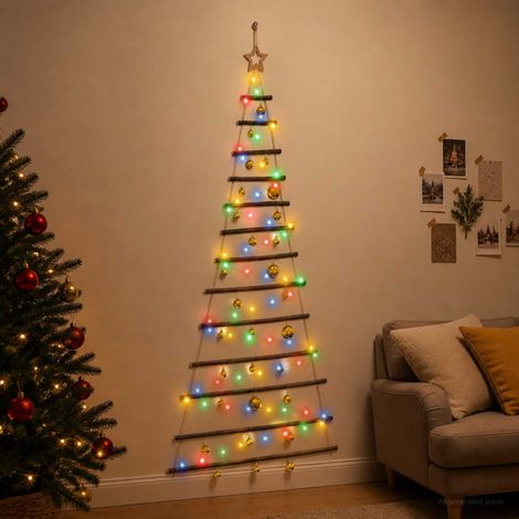 vidaXL Árbol de Navidad colgante con bolas 180 cm 100 LED Multicolor (1/5)