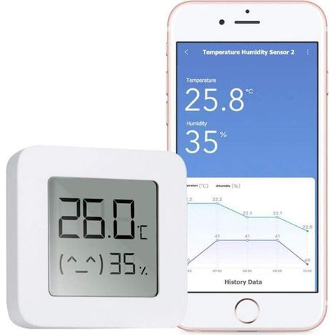 Hygromètre-thermomètre Bluetooth ANDIAMO – Mini hygromètre et thermomètre numérique de haute précision pour la maison et le bureau – Écran LCD clair (1/4)