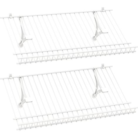 Lot de 2 Étagères de Placard Murales, Étagères en Fil Métallique Flottante de 61 CM, pour Cadre Photos, Support Mural pour Salon, Chambre (1/5)