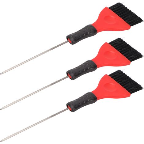 3 Brosses à Colorant Amovibles en Acier Inoxydable avec Poils en Nylon et Manche Ergonomique pour Application Précise de Teinture Capillaire (1/5)