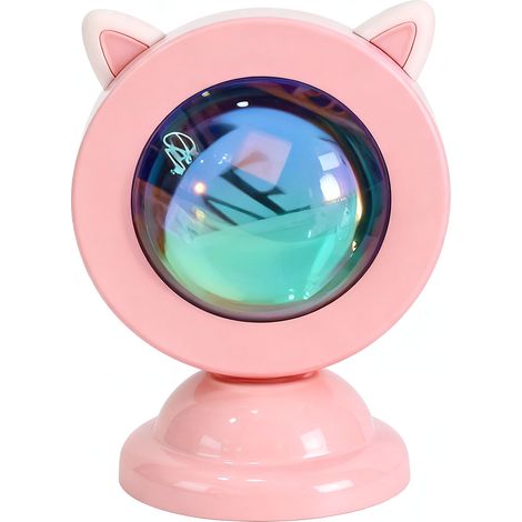 Lumière de Projection Sunset Cat Ear Lampadaire Portable Mini Romantique Rouge ABS 10cm (1/3)