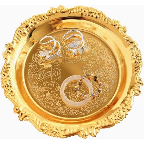 Étoile ronde de stockage, bac à chaînes, porte-bijoux, étoile pour dessert, étoile pour fruits, boîte à anneaux, décoration de maison, cadeau de mariage, adapté pour parfum, bougies, fêtes (couleur or (1/5)