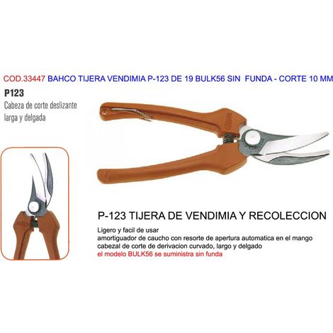 Bahco Traubenernteschere P-123 19 cm mit Scheide, 10 mm Schnitt