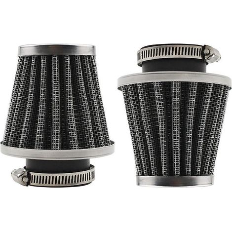 2 Pcs Filtre Air Conique En Mtal Avec Collier De Serrage Diamtre 50 Mm Argent Convient Pour Quads, Mini Motos Et Karts De 50 110 Cm (1/5)