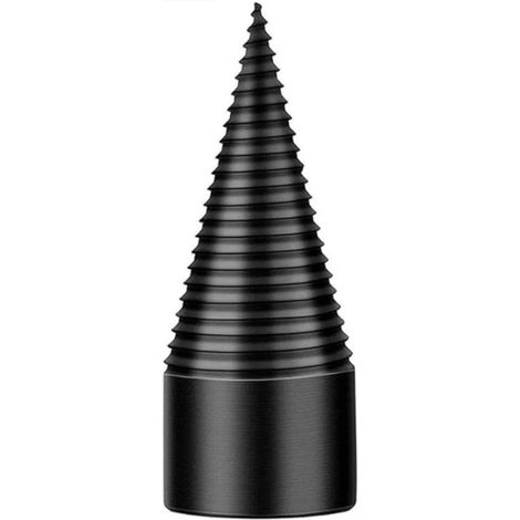 Fendeuse de bûches à cône spiralé 32 mm avec poignée de perçage, fendeuse de bûches à bois de chauffage, fendeuse à cône spiralé pour usage domestique, poignée ronde (1/4)