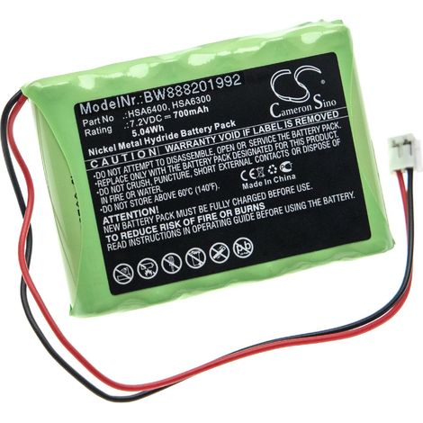 vhbw Batería reemplaza Yale HSA6400 para sistema de alarma (700 mAh, 7,2 V, NiMH) (1/2)