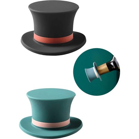 Bouchons de champagne réutilisables en silicone - Bouchons d'étanchéité pour bouteilles de vin, vin mousseux et bière - Lot de 2