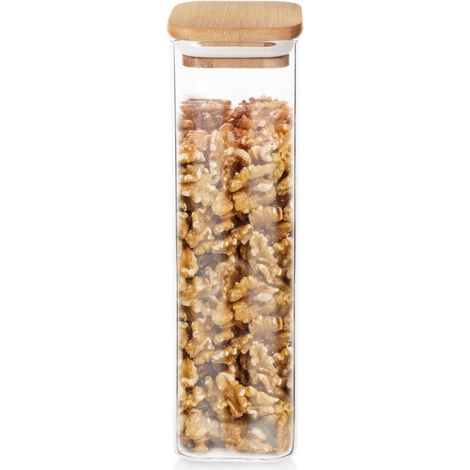 Recipiente de vidrio para productos a granel con tapa y cierre herm茅tico de 600 ml. (1/5)