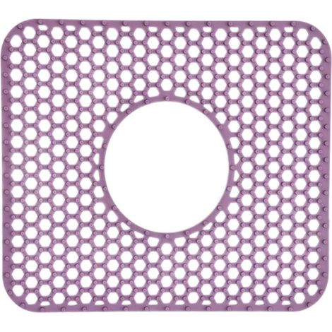 Protection d'évier en silicone de qualité supérieure - Tapis d'égouttage résistant à la chaleur et antidérapant avec trous de drainage pour la cuisine, protection de plan de travail multi-usages (1/4)
