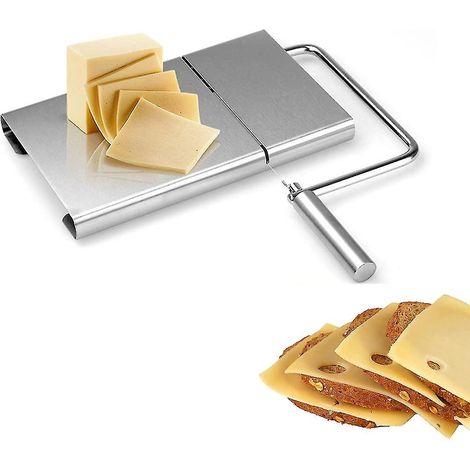 CREA Cheese Slicer With Wire Stainless Steel Cutter For Hard And Semi Hard Cheese - Vegetable Slicer - Butter Cutting Serving Board (stainless Steel) (1/4)