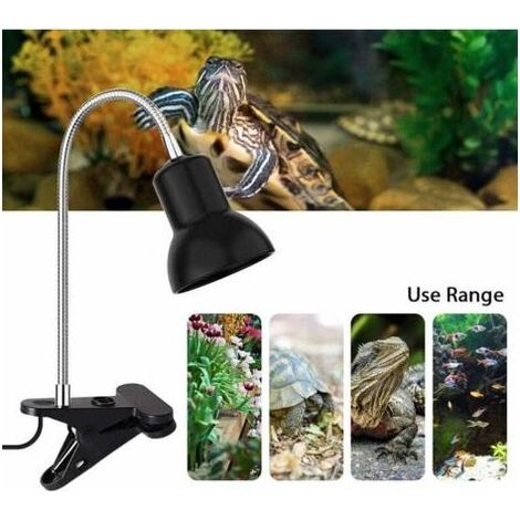 Forehill – Lampe chauffante pour reptiles – 2 ampoules UVA UVB 25W – Support avec pince pivotante 360° – Éclairage optimal pour tortues et amphibiens (1/4)