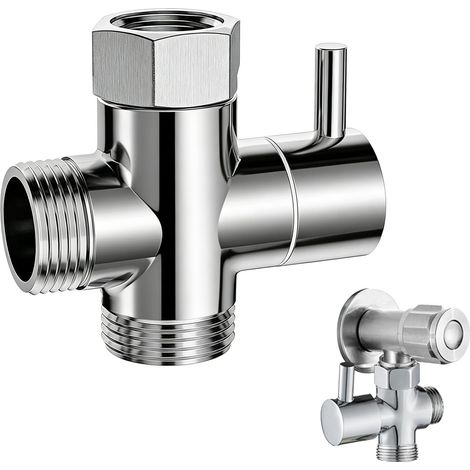 Vanne de Douche 3 Voies G1/2" – Adaptateur de Raccord d’Eau Facile à Installer – Interrupteur de Douche Idéal pour Salle de Bain et Cuisine (1/5)