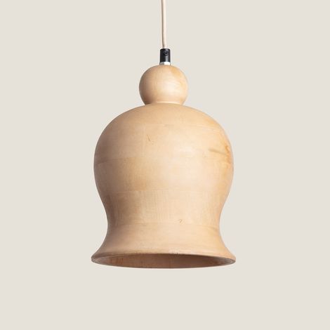 Lampada a Sospensione Legno Akesh III Naturale (1/4)