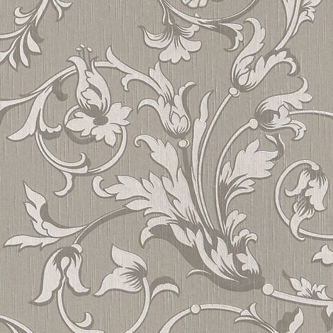 Empapelado aspecto textil Profhome 956336 papel pintado textil texturado de aspecto textil mate gris beige 5,33 m2