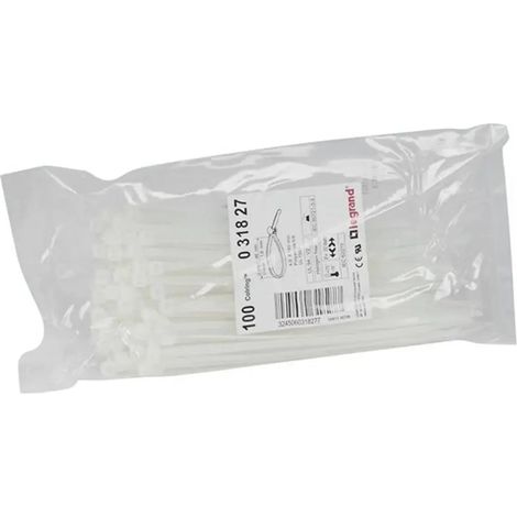 [NEUWERTIG] B-Ware Legrand Kabelbinder Kabelband Natur Kunststoff Bündelband 180mm 4.6mm 1000 Stück