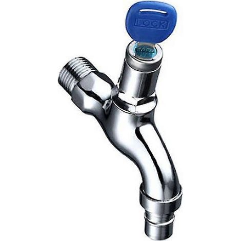 Abschließbarer öffentlicher Außenwasserhahn für den Garten, 1/2-Zoll-Metallhahn mit Schlüsseln (1/5)