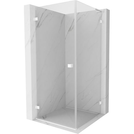 Mexen Lunar-B L cabine de douche à charnière gauche 80 x 80 cm, transparent, blanc - 832L-080-080-20-00-L (1/5)