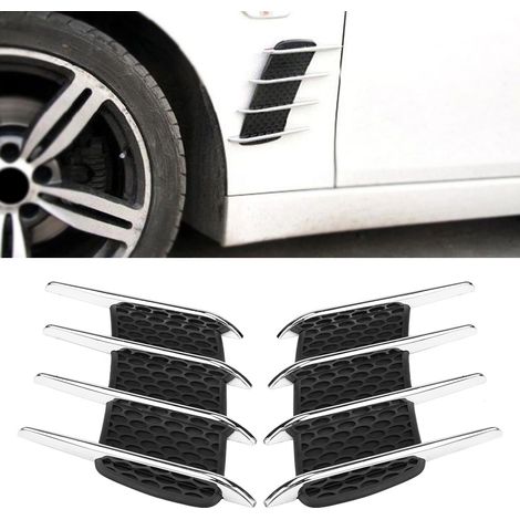 Paar seitliche Lufteinlässe für die Motorhaube, Lufteinlässe im Haifischflossen-Stil, dekorative Zierleisten zum Aufkleben für den Außenbereich, Lüftungsleisten für die Motorhaube (1/5)