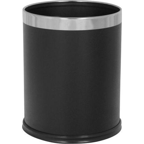 Corbeille à Papier Simili Cuir 10L Noir - Probbax