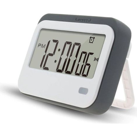 Minuteur de cuisine numérique, réveil, chronomètre, grands chiffres, alarme puissante, voyant clignotant silencieux et support magnétique. Gestion du temps en réunion, minuteur de classe. (1/5)