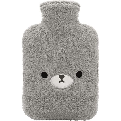 (ours gris) Bouillotte avec housse douce et douillette, grande taille, 2 litres, adorable (1/5)