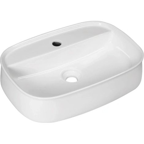 Lavabo da appoggio in ceramica bianca con foro rubinetteria modello aura 55 54x38x14 cm BARBOTTINA
