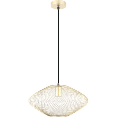 Suspension grillage métal doré/noir Orion E27 Zuma Line (1/2)
