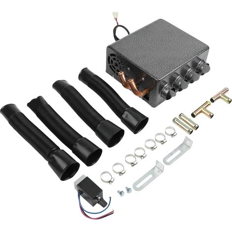 12V/24V Car Auxiliary Heater, Compact Underdash Cabin Warmer with 4-Port Air Outlet, Copper Core Defroster for RV Truck Heating & Defogging(24V)