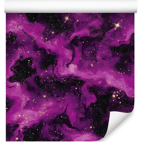 Aquarell-Galaxy-Tapete, Pflaume, Lila und Schwarz, 50 x 1000 cm (1/5)