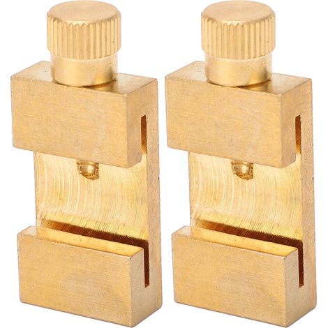 2Pcs Scribe Ruler Positioning Limit Block Brass Wear Resistance Ruler Stops Fence Scribe Locator