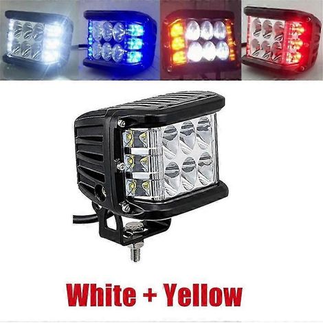 Projecteur de travail à triple éclairage latéral pour voiture, plafonnier, feu clignotant, phare, projecteur, stroboscope (1/4)