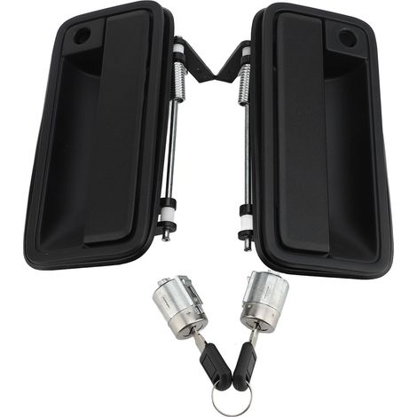 1 paire de poignées de porte extérieures avant – Avec cylindre de serrure et clés – 15742229 – Alliage d'aluminium – Pour Chevrolet/GMC C/K 1500-3500 1995-2000 (1/5)