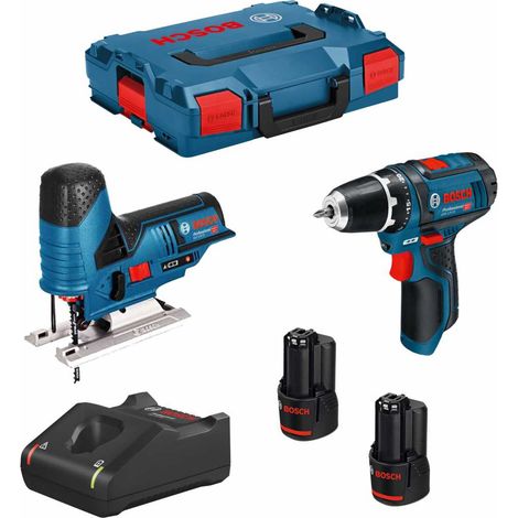 BOSCH Kit 12V B12GSTGSR2bat3a-40 (GSR 12V-15 + GST 12V-70 + 2 x 3,0 Ah + GAL12V-40 + L-Boxx 102)