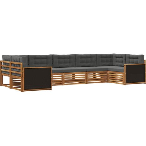 Outdoor Sofa Set with Cushion 7 pcs Natural and Anthracite vidaXL (1/5)