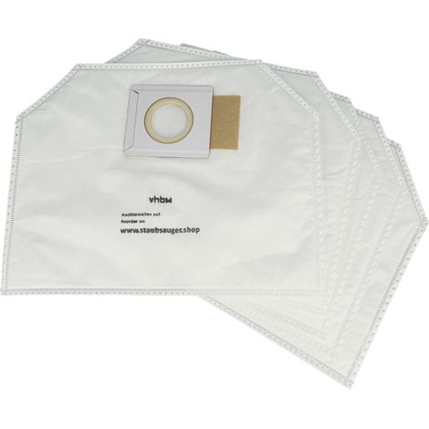 vhbw 5x Vacuum Cleaner Bag compatible with Makita DVC260ZXU Vacuum Cleaner - Microfleece White
