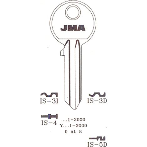 Clé vierge Is-3D JMA pour duplication Iseo, acier de haute qualité - Lot de 50 unités