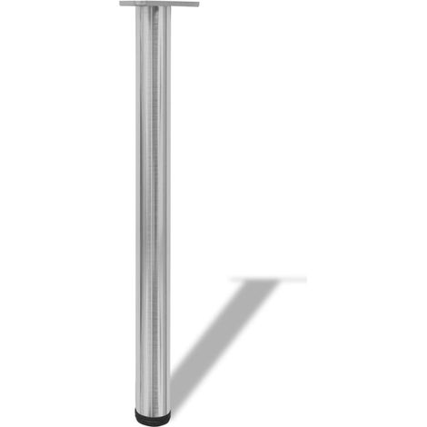 4 pieds de table réglables en hauteur 710 mm Nickel brossé