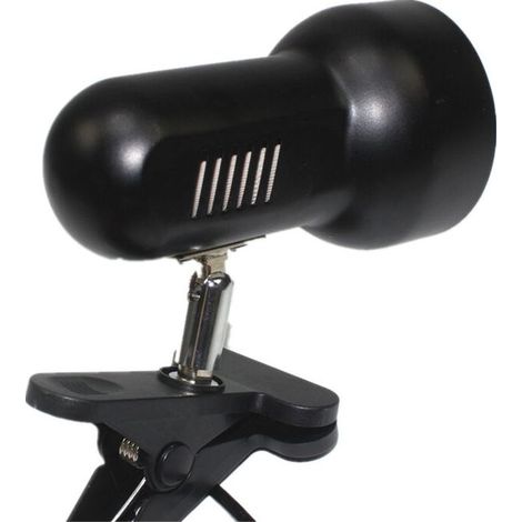 Porte Lampe de Table Lampe de Bureau à Pince Rotation de 360 Degrés Support Douille Ampoule e27 Base de Lampe avec Fil de Commutateur Tortue Terrestre Aquarium,Prise européenne(Noir) (1/5)