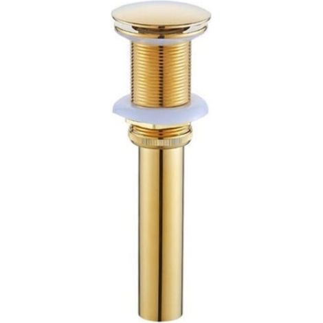 Bonde et accessoires pour lavabo et évier, bonde d'évier rétro à clapet sans trop-plein en laiton bronzé, siphon de lavabo universel, or