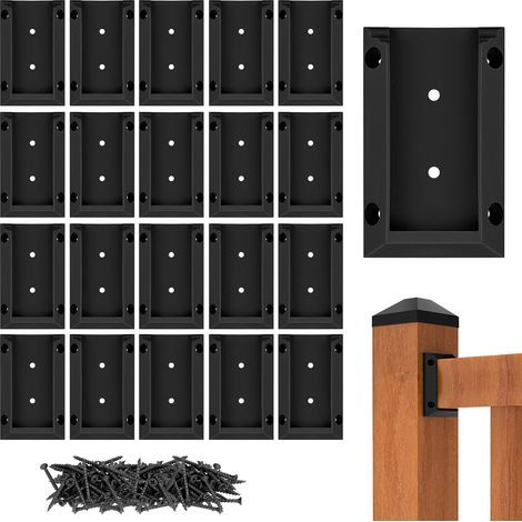 Palissade poteau fixe Rail poteau en bois fixe 2 4 pouces (1/5)