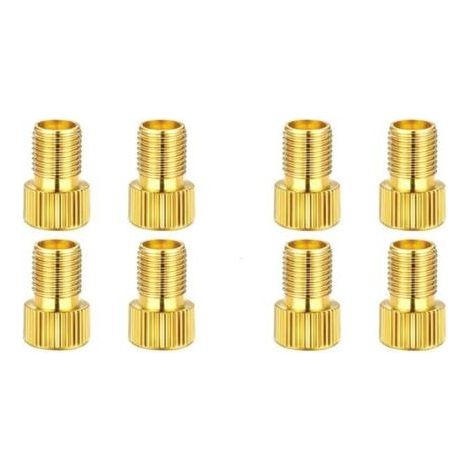 Lntyq Lot de 8 Embout Pompe Velo, Embout de Gonflage, Adaptateurs pour Valve de Vélo Presta vers Schrader, en Laiton (1/5)