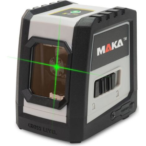 Grüner Kreuzlinienlaser MAKA MK115PG USB-C aufladbar 0,3 mm/m 4° Selbstnivellierend