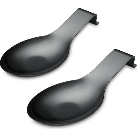 Repose-cuillère noir mat, support en acier inoxydable pour cuisinière, porte-ustensiles louches/pinces/spatules.