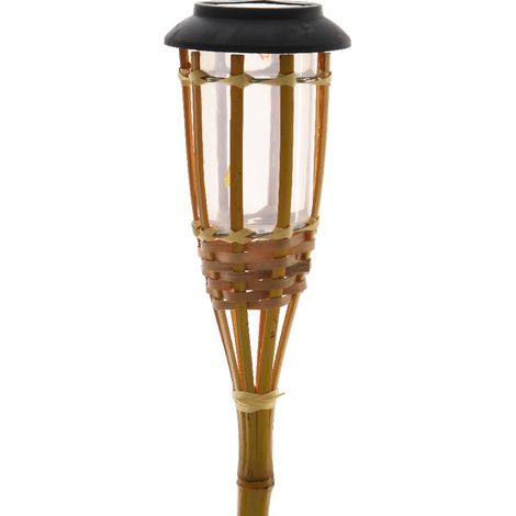 Balise solaire Torche 1 Lumen bambou LUMINEO