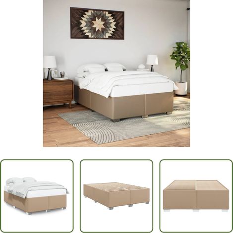 Kunstlederbett - Bettgestell Cappuccino-Braun 140x200 cm Kunstleder (1/5)