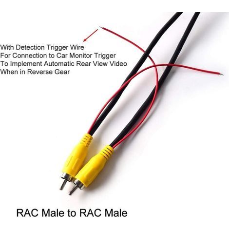 15M vidéo cable rallonge rca jack câble prise phono connecteur plug pour recul voiture fil de détection rouge (1/2)