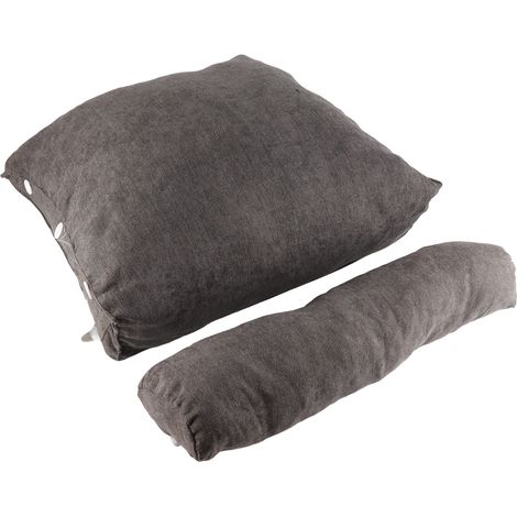 Dreieckiges Kopfteilkissen, weiche Rückenlehne fürs Bett, breites Lendenkissen für Sofa, Fenster und Schlafzimmer, waschbar, dunkelgrau, 60 x 22 x 50 cm (1/5)