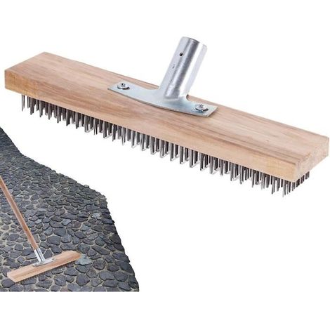 Brosse à balai métallique,YSTP balai de jardin robuste pour l\'extérieur en mousse, cour, terrasse, bâtons de nettoyage non inclus-Ywey (1/4)