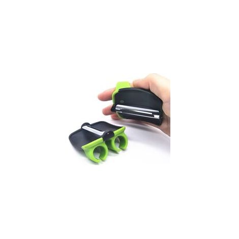 Éplucheur ergonomique noir et vert, PP/TPR/acier inoxydable, multifonctionnel pour pommes de terre et légumes – (1/5)
